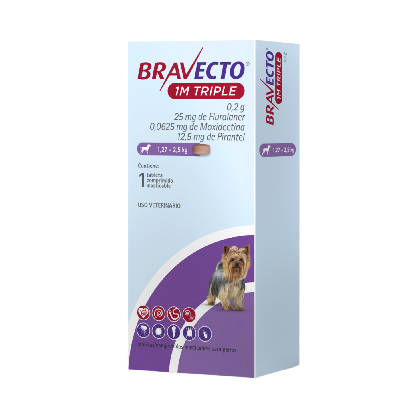 Desparasitanre Externo e Interno para Perro Bravecto Triple 1 M