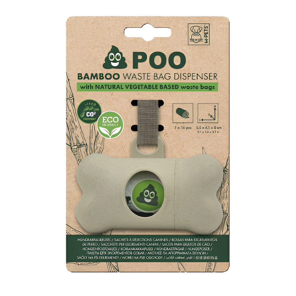 Dispensador de Bambú Y Bolsitas M-Pets
