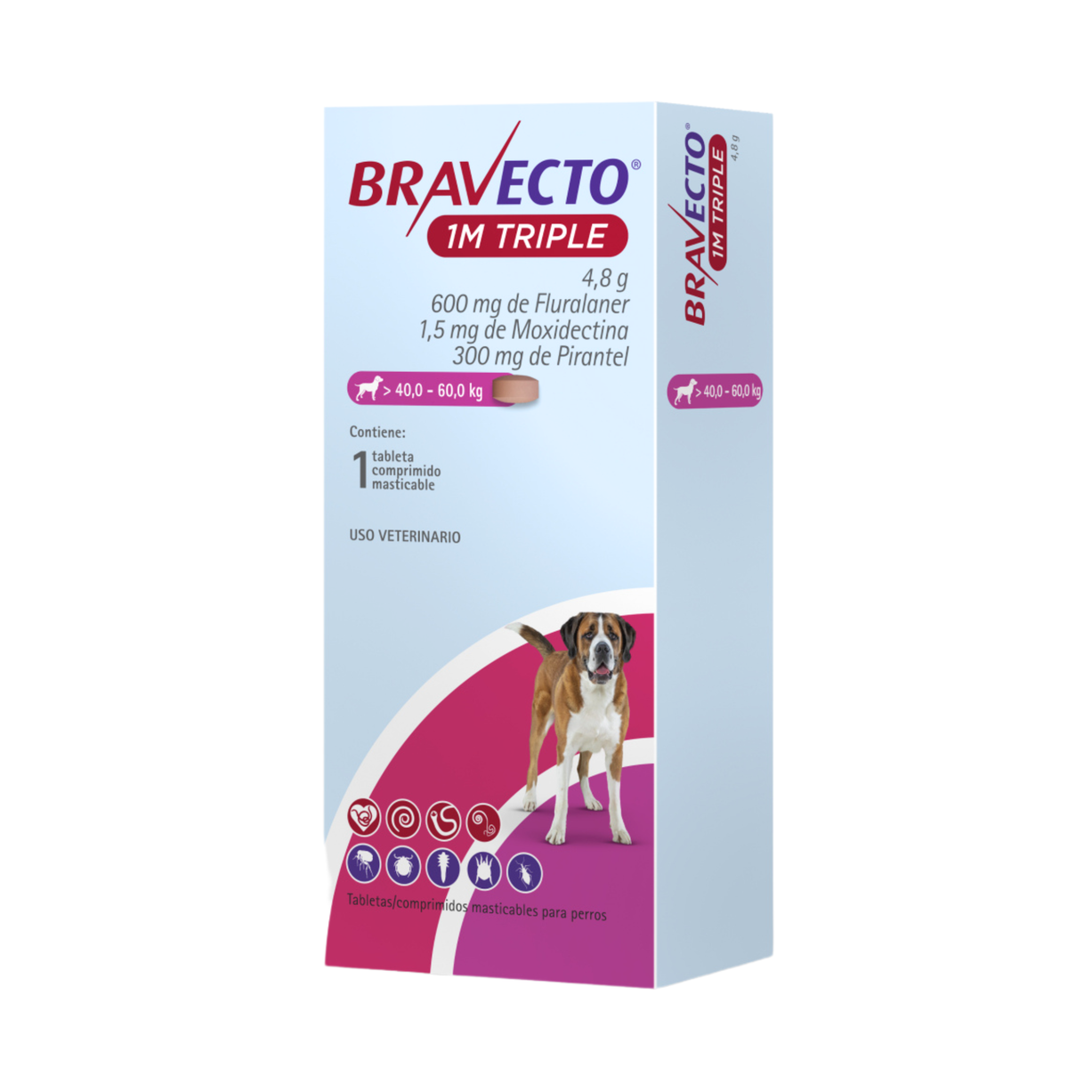 Desparasitanre Externo e Interno para Perro Bravecto Triple 1 M