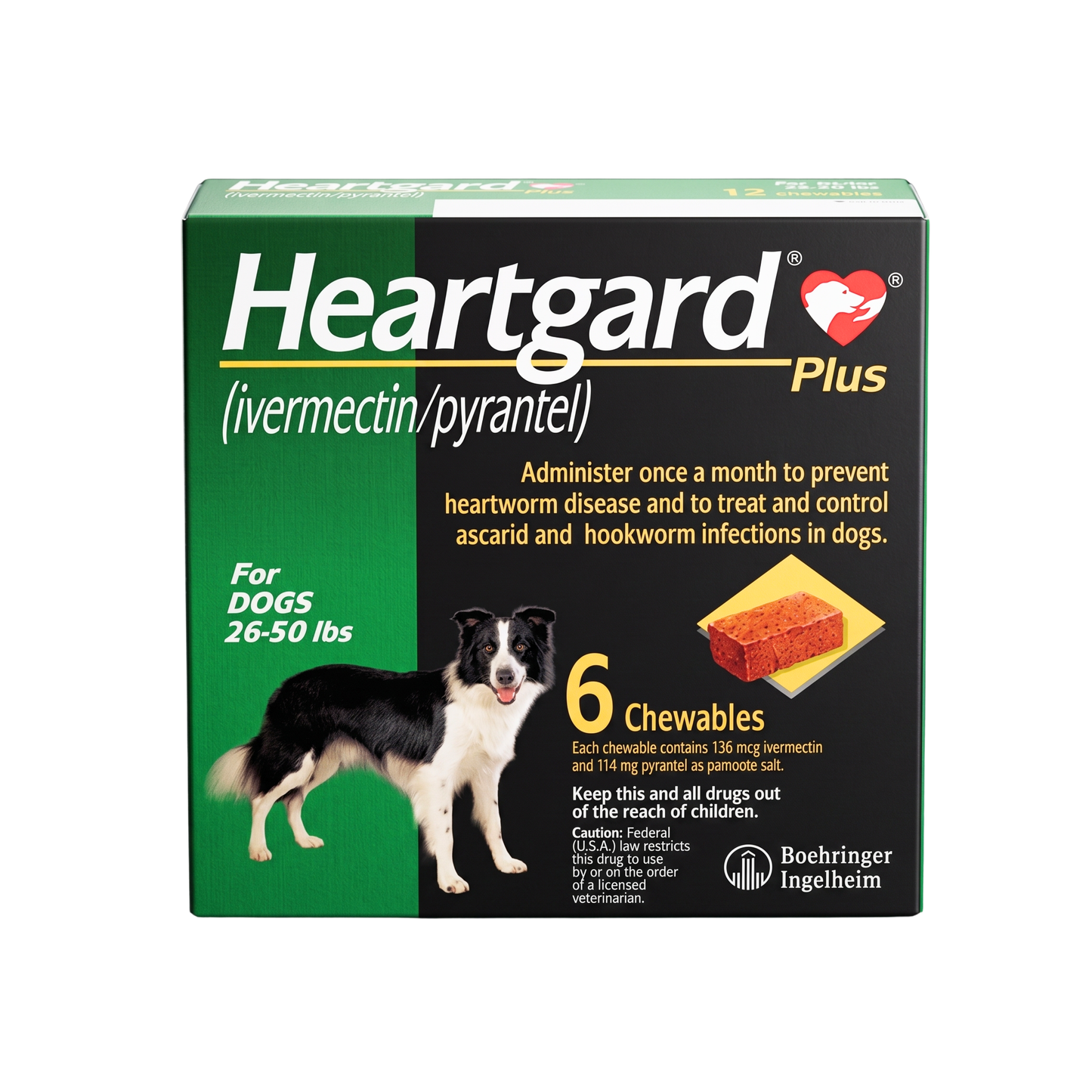 Heartgard Plus 136 Mg Verde Caja de 6 Tabletas