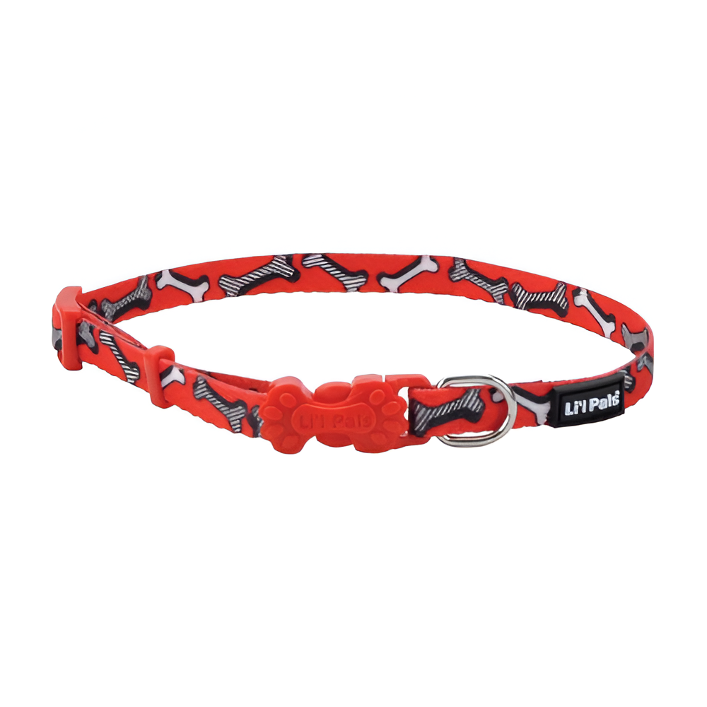 Collar De Cachorro Roja Con Huesitos Coa