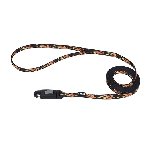 Correa De Cachorro Negro Con Llamas Coas