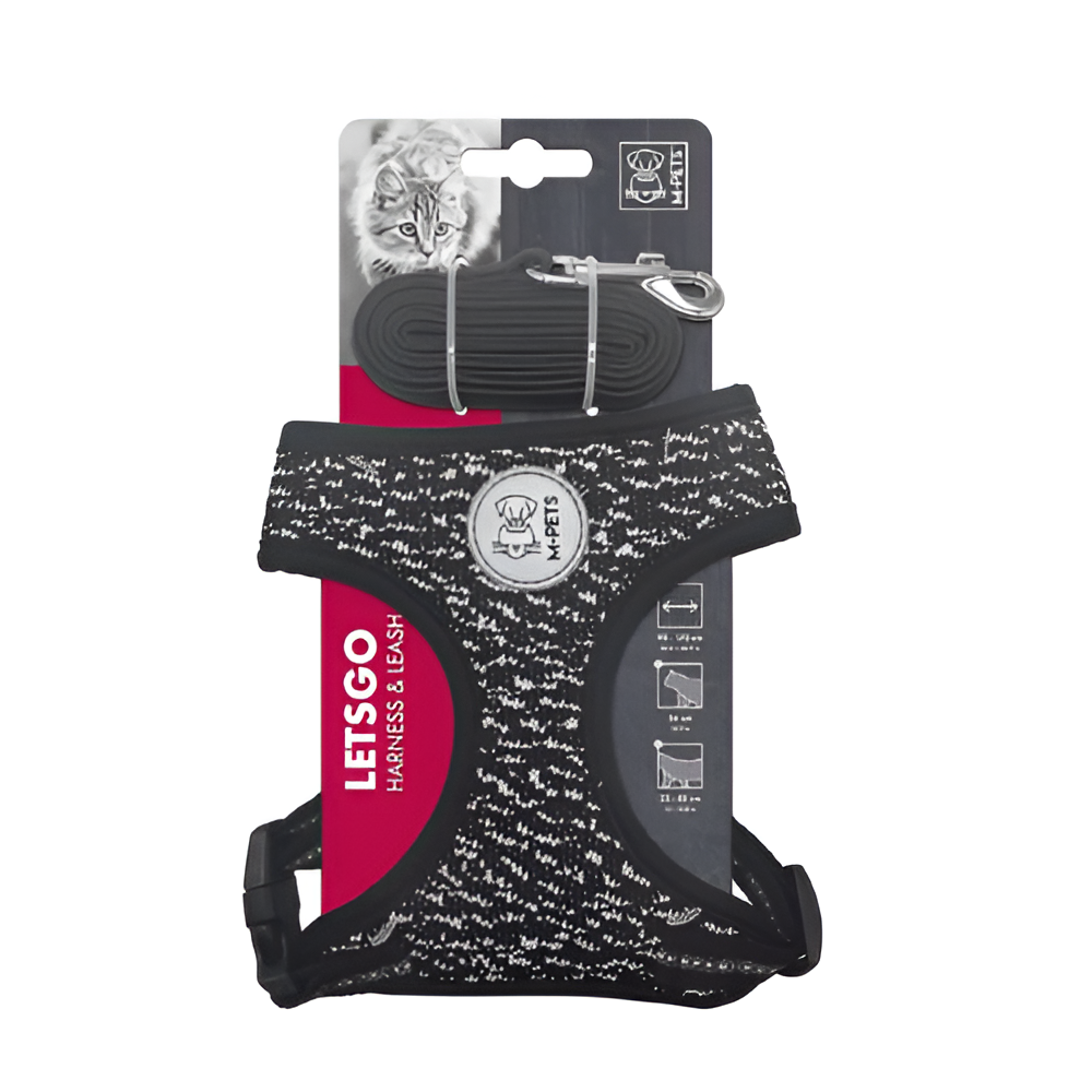 Pechera para Gato M-Pets -Negro/Gris