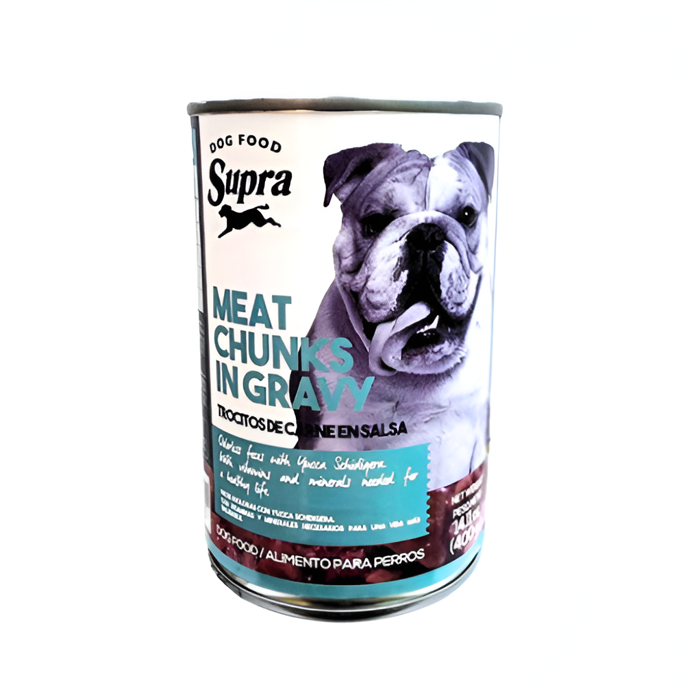 Alimento en Lata para Perro Supra Trozos de Carne 14 Oz