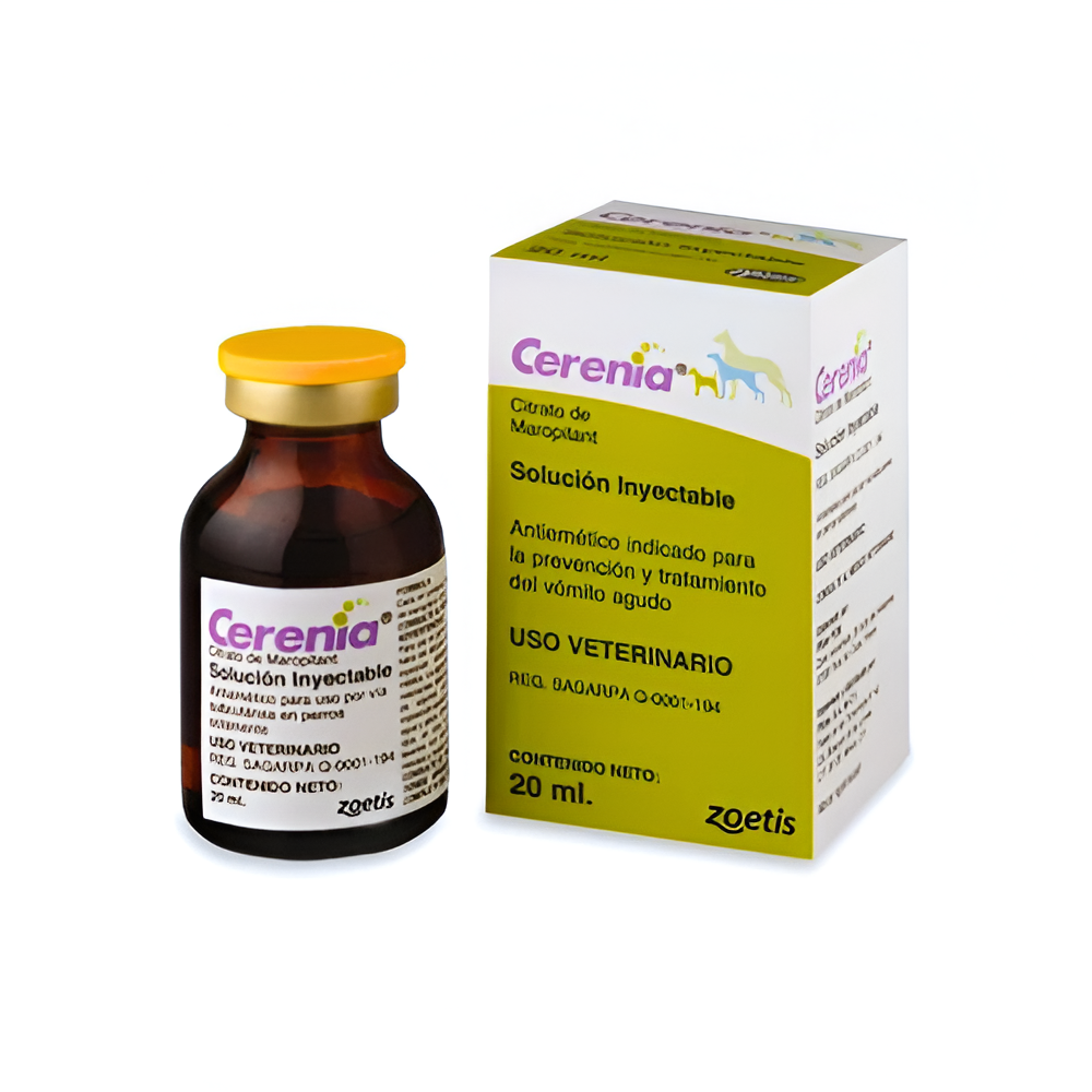 Medicamento Cerenia Inyectable Para Perros y Gatos 20 Ml