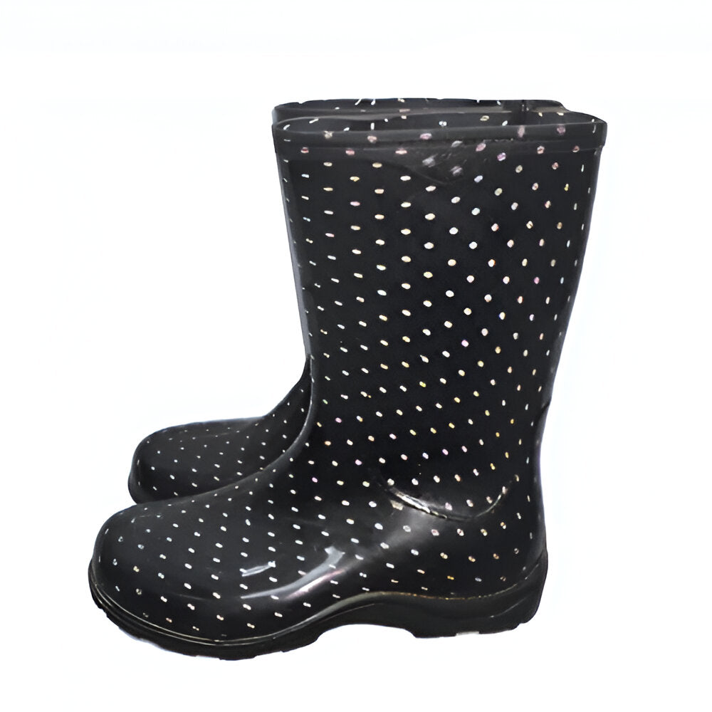 Bota Negra Con Escarcha Para Jardin SZ6