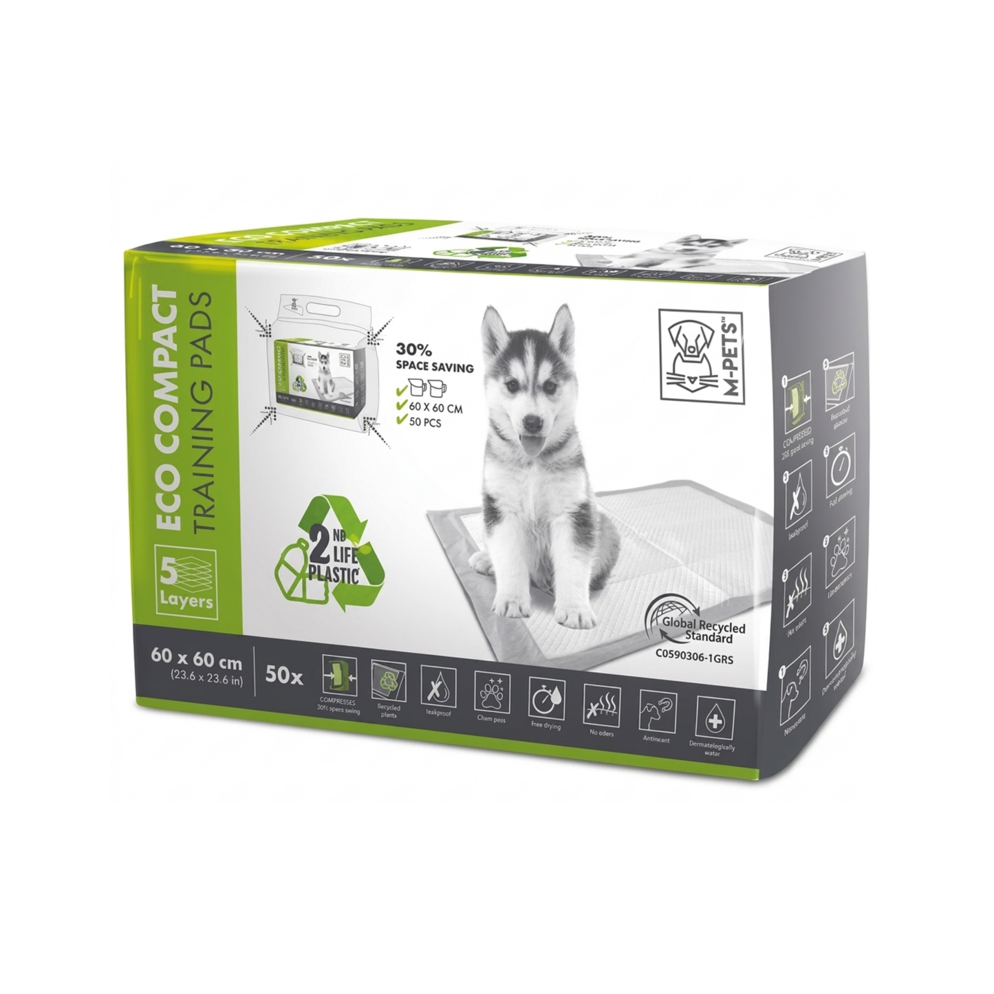 Pads de Entrenamiento para Cachorro Eco M-Pets 60X60 50 unidades