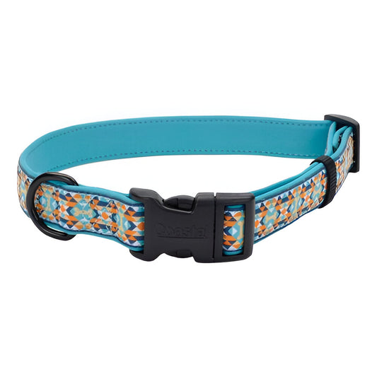 Collar Amarillo y Turquesa Diamante 5/8" X12" 18"