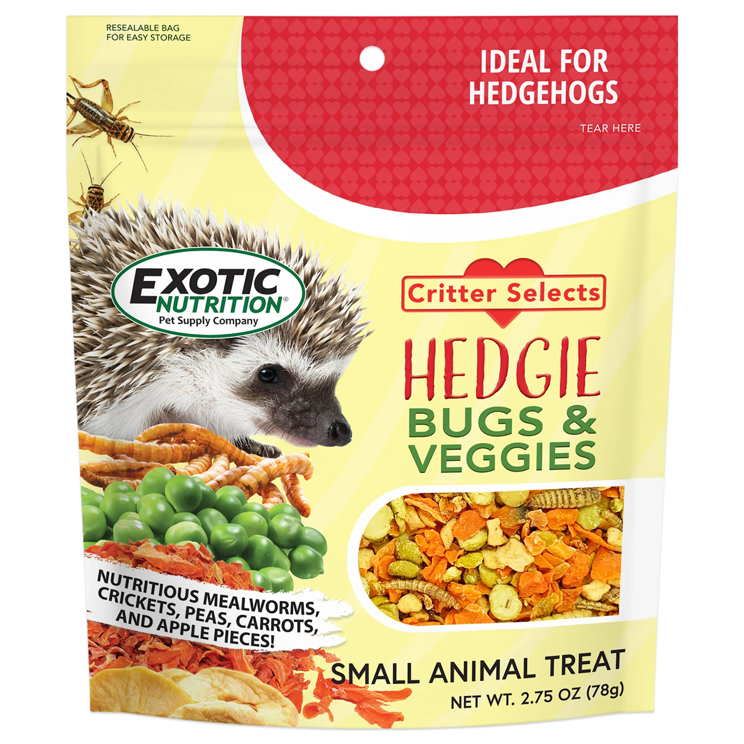 Exotic Nutrition Snack Vegetales E Insectos Para Erizos