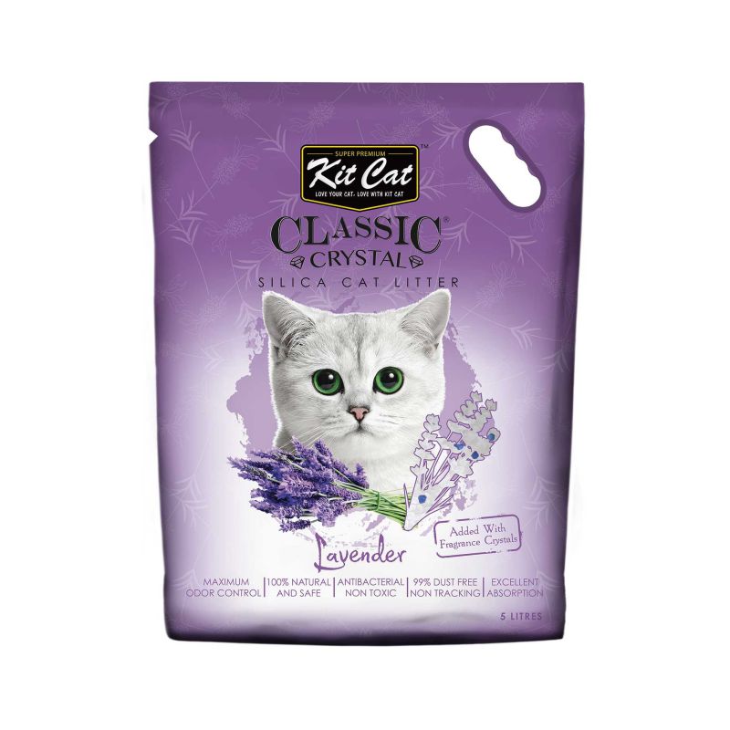 Arena para Gato KitCat De Cristales Olor Lavanda 5 L