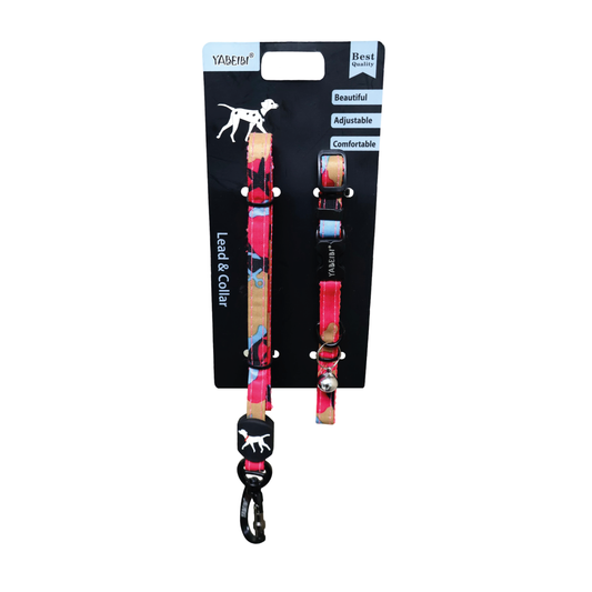 Collar y Guia Camo Rosa 12"