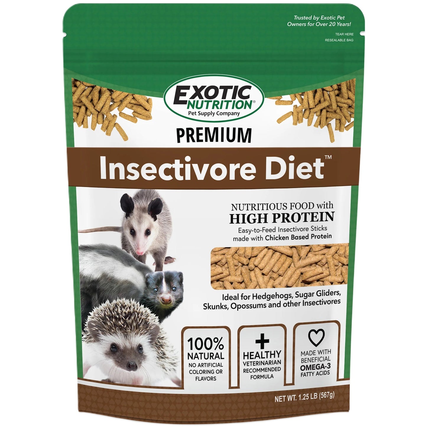 Exotic Nutrition Alimento En Pellets Para Erizos 1.25LB
