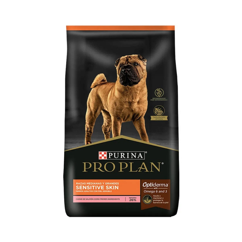 Alimento Seco Para Perros Adultos Pro Plan Optiderma Piel Sensible Raza Mediana 3 KG