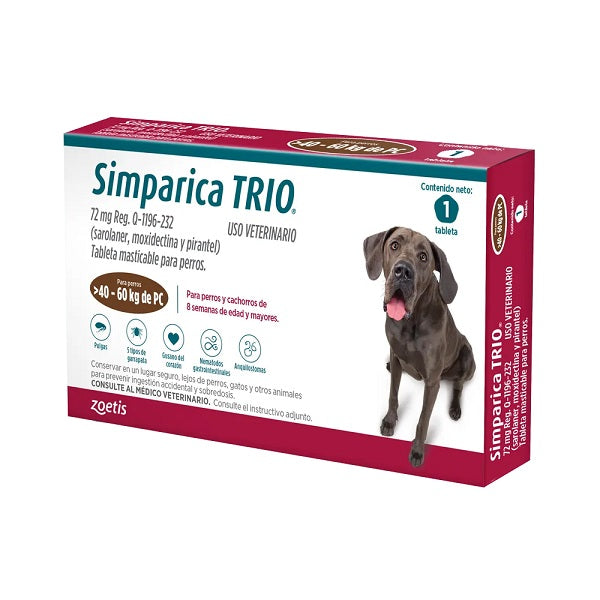 Desparasitante Externo Para Perros Simparica Trio 1 Tableta