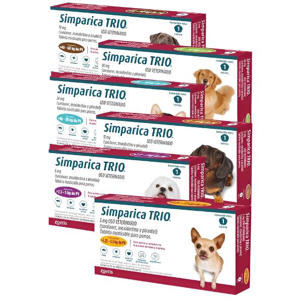 Desparasitante Externo Para Perros Simparica Trio 1 Tableta