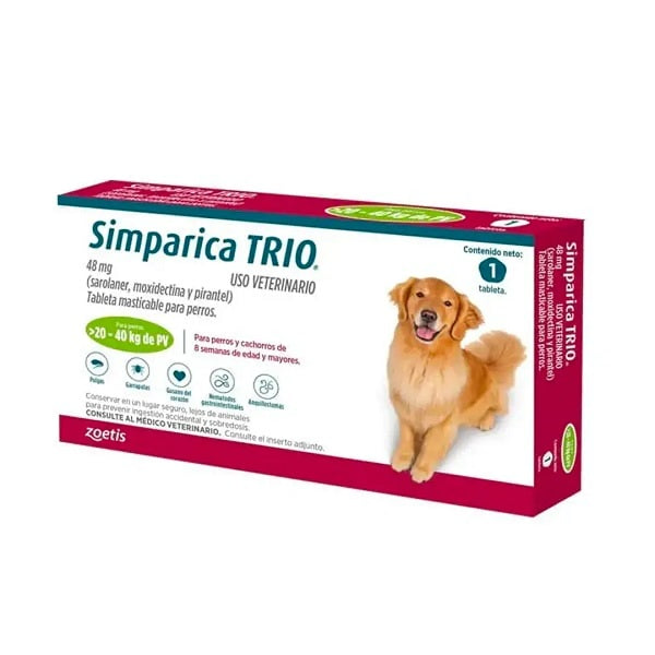 Desparasitante Externo Para Perros Simparica Trio 1 Tableta