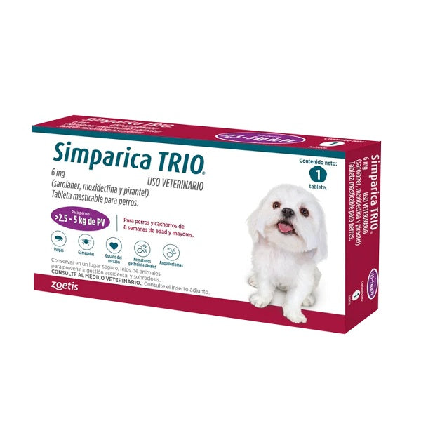 Desparasitante Externo Para Perros Simparica Trio 1 Tableta