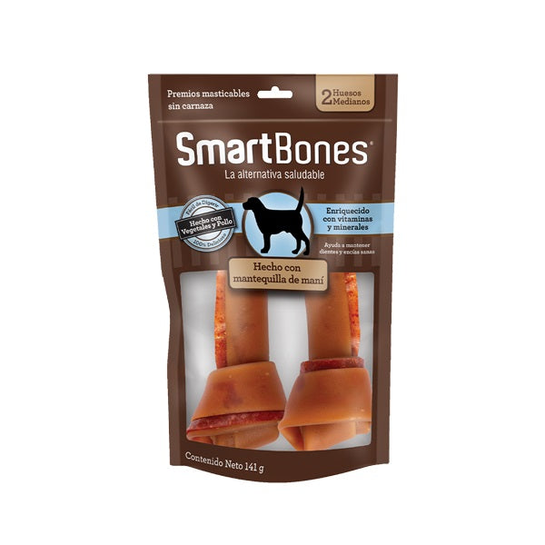 Snack Smartbones Mantequilla de Maní Medianos 2 unidades