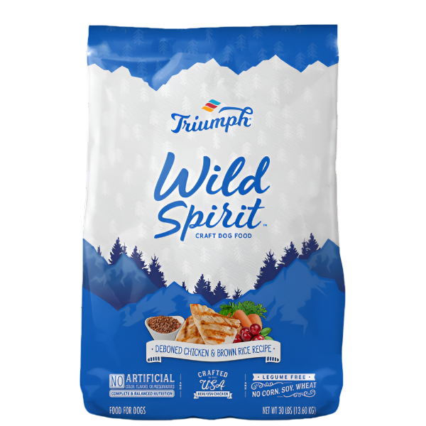 Alimento Para perro Triumph Wild Spirit Pollo Deshuesado Y Arroz Integral 30L
