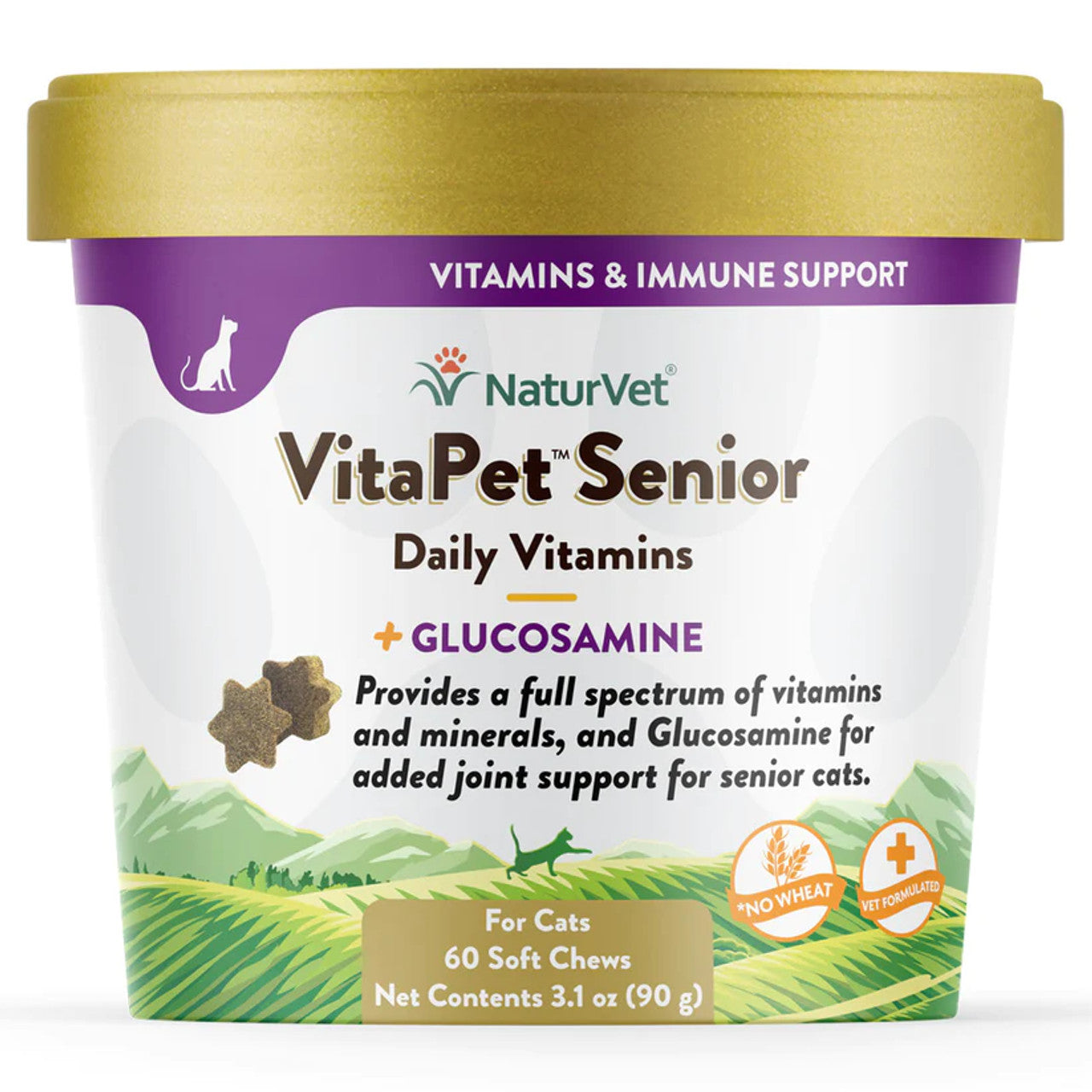 Vitaminas Masticable NaturVet para Perro Senior 60 unidades