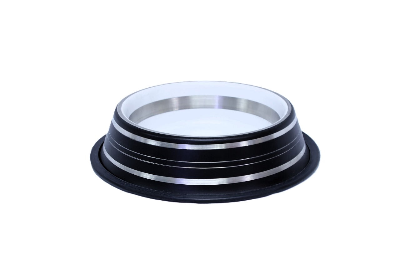 Plato para Mascota Negro con Plateado