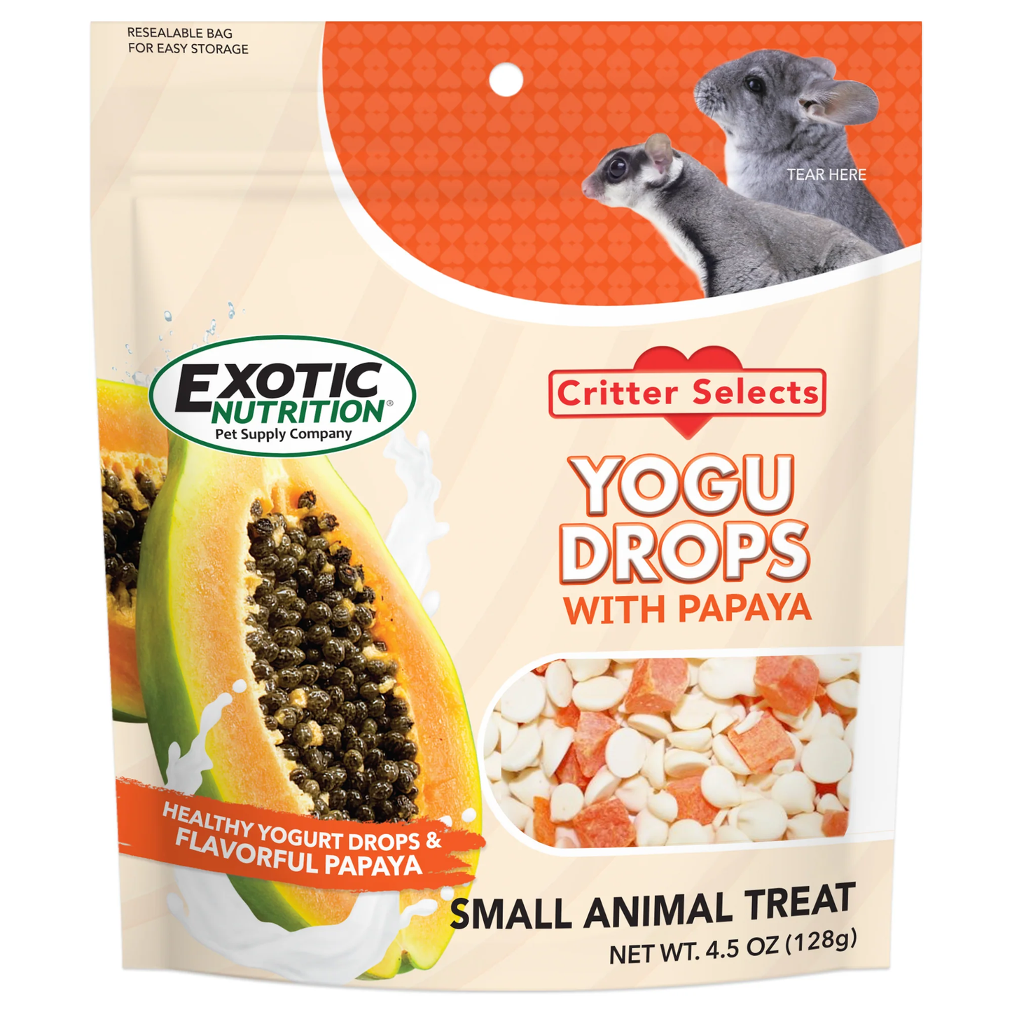 Exotic Nutrition Snack Yogurt Y Papaya Para Roedor