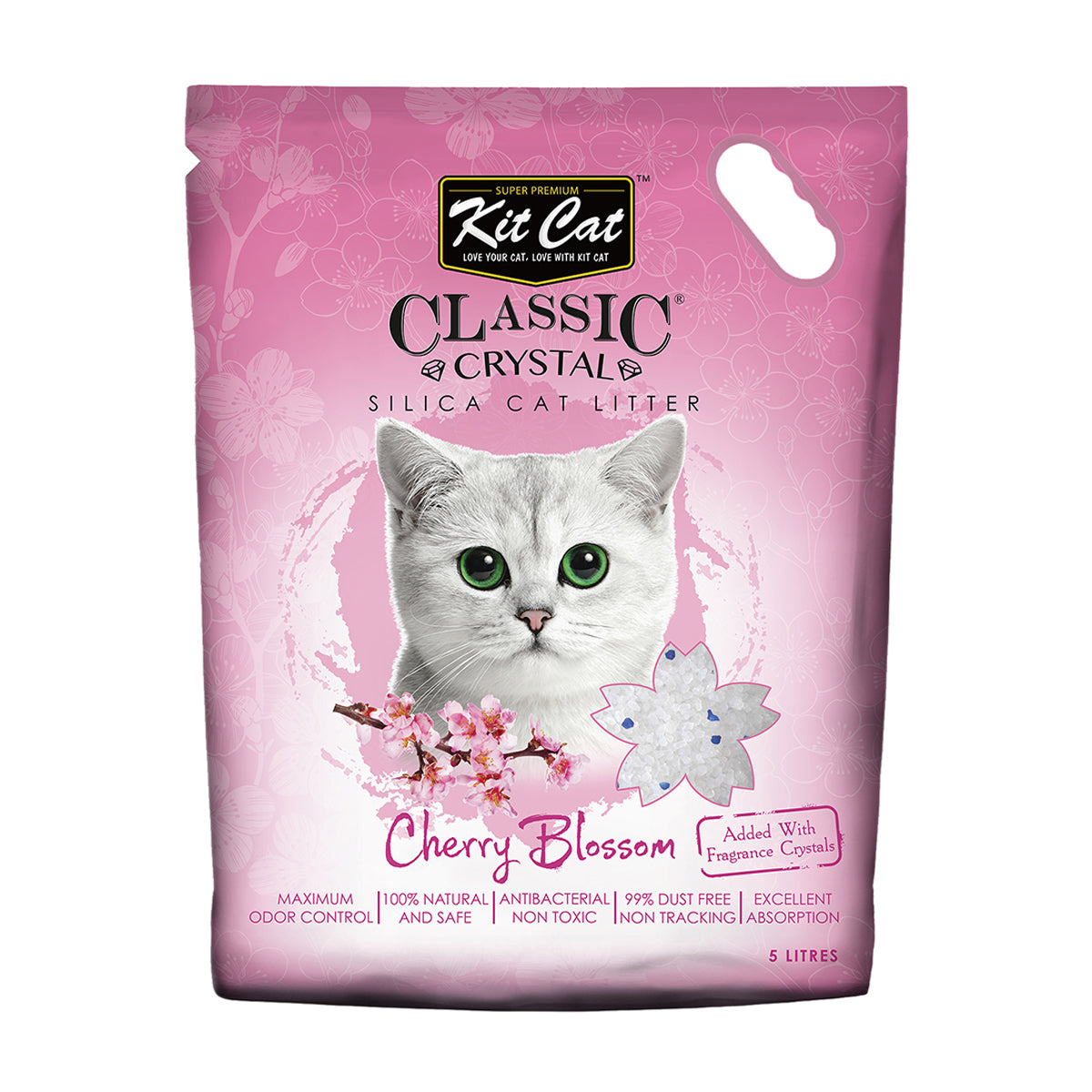 Arena para Gato KitCat De Cristales Olor Cereza 5 LT