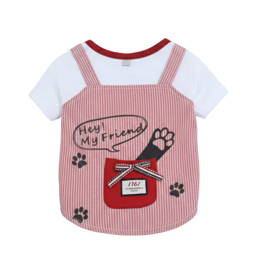 T-shirt Fashion Rojo Con Blanco / XL