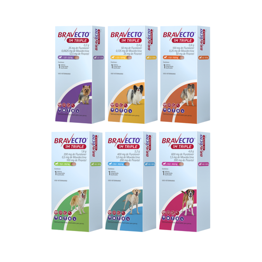 Desparasitanre Externo e Interno para Perro Bravecto Triple 1 M