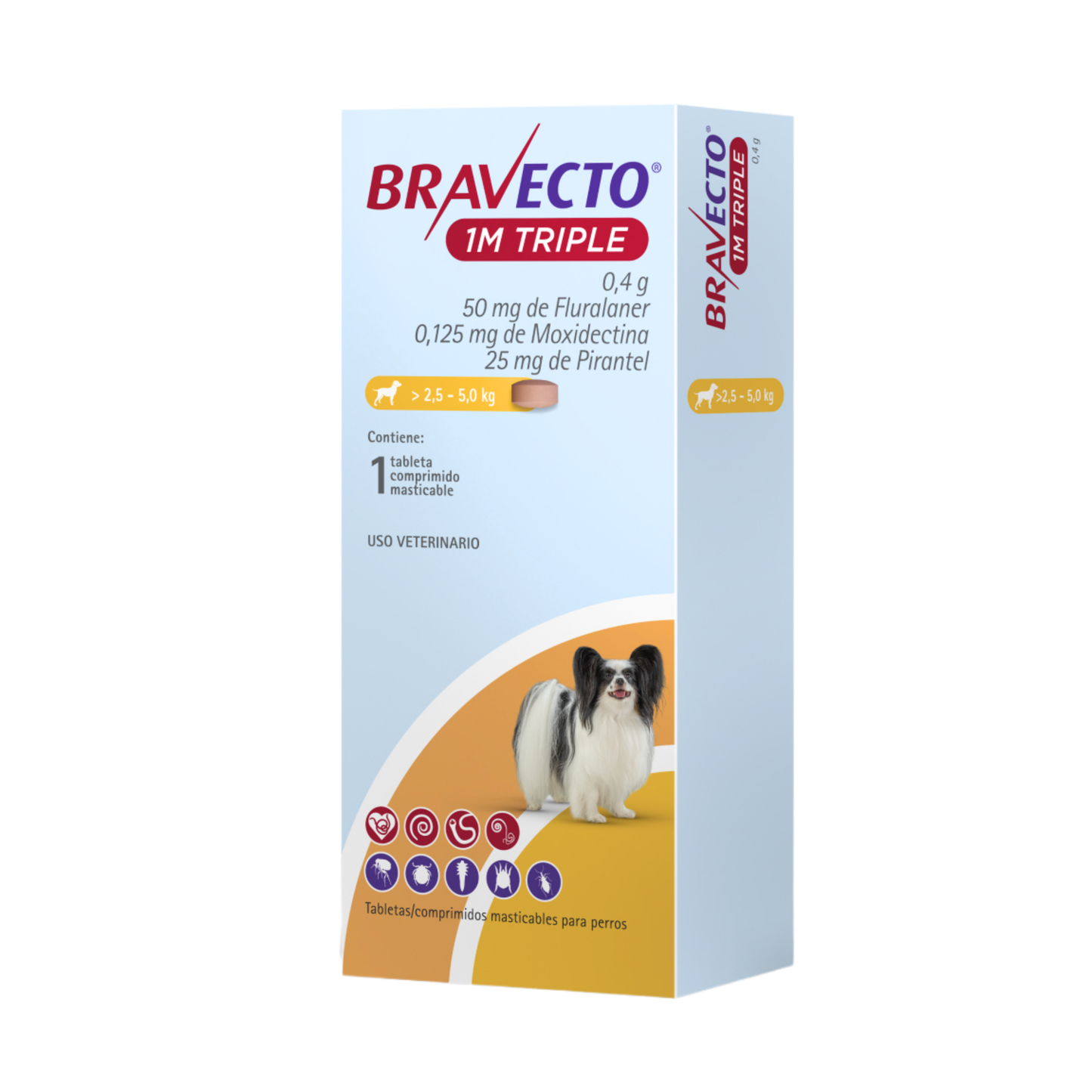 Desparasitanre Externo e Interno para Perro Bravecto Triple 1 M