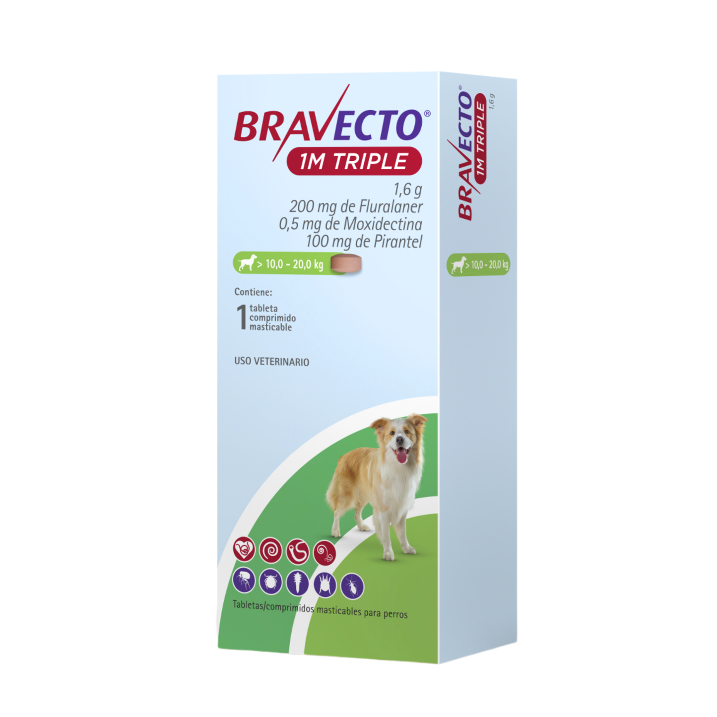 Desparasitanre Externo e Interno para Perro Bravecto Triple 1 M