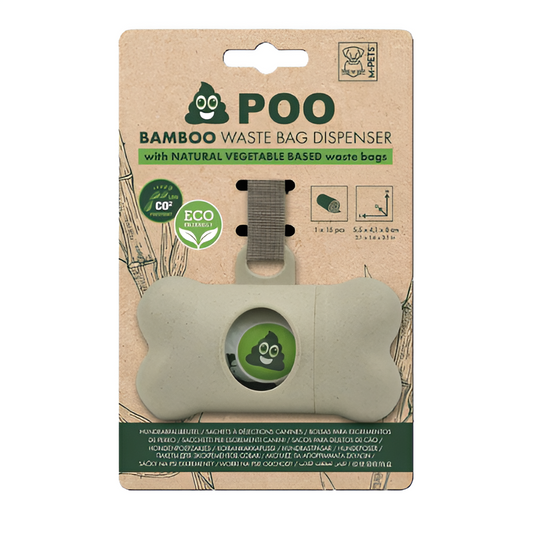 Dispensador de Bambú Y Bolsitas M-Pets