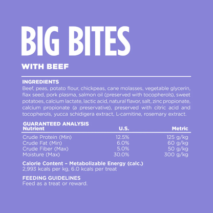 Snack para Perro NutriOurce Grain Free Bocados Grandes con sabor a Carne 14 Oz.
