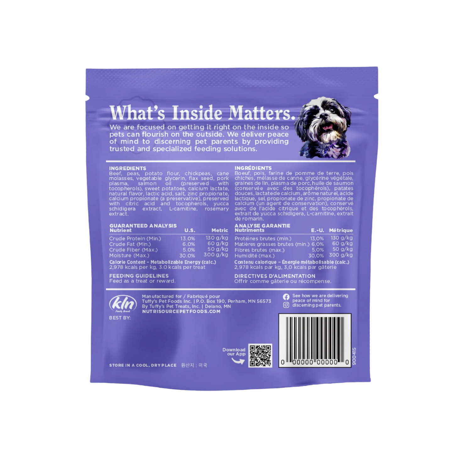 Snack para Perro NutriSource Grain Freen Bocados Pequeños con sabor a carne 6 Oz.