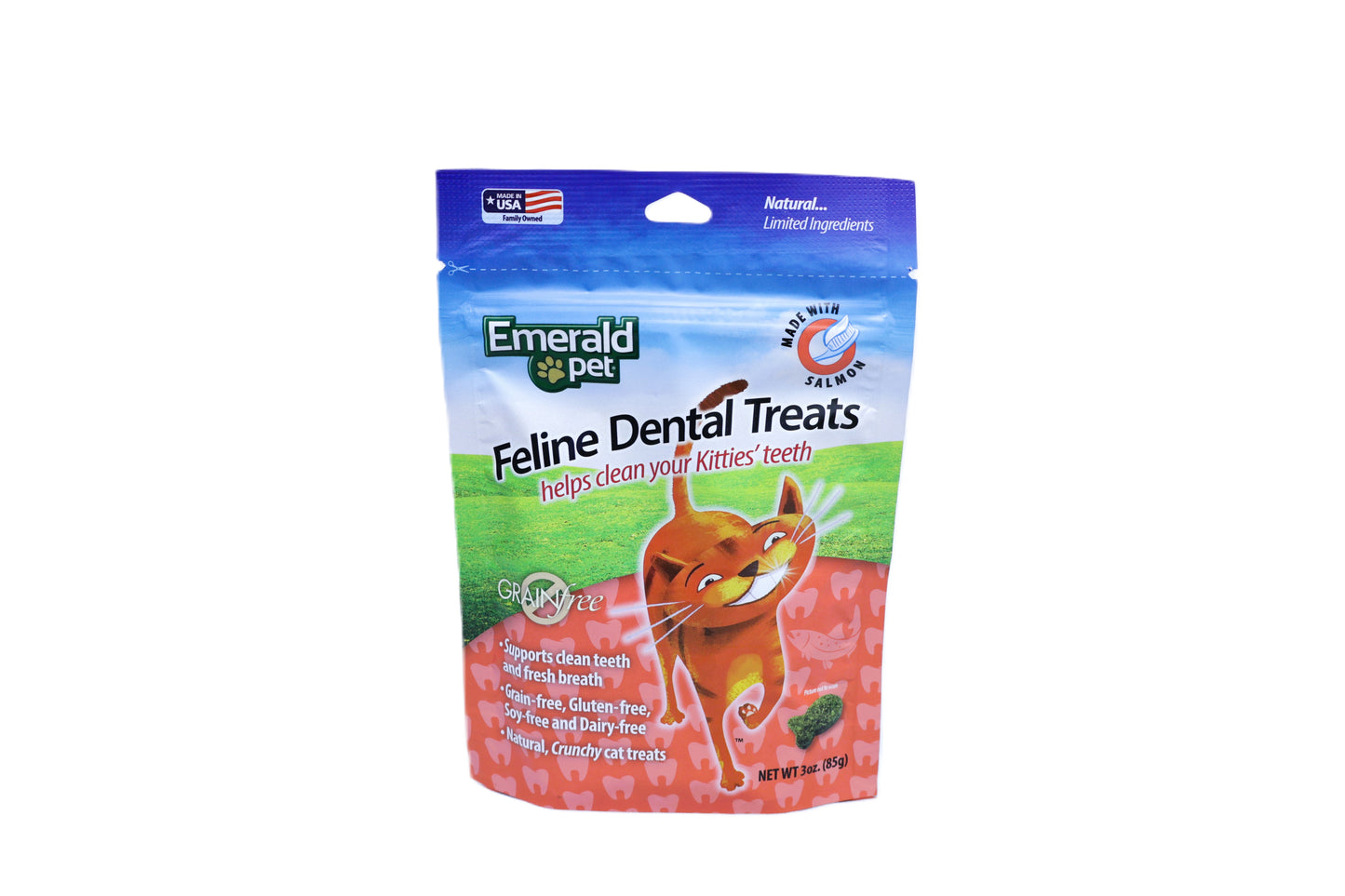 Snack Dental Emerald Pet Sabor Salmón para Gato 3 Oz