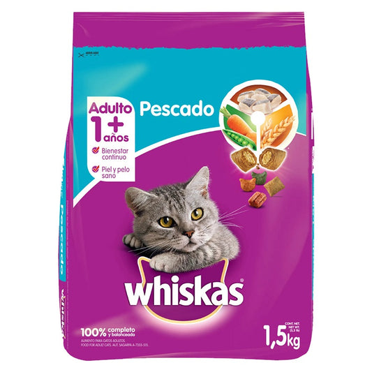 Alimento Seco Para Gatos Whiskas Pescado 1.5 Kg