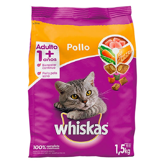 Alimento Seco Para Gatos Whiskas Pollo 1.5 Kg