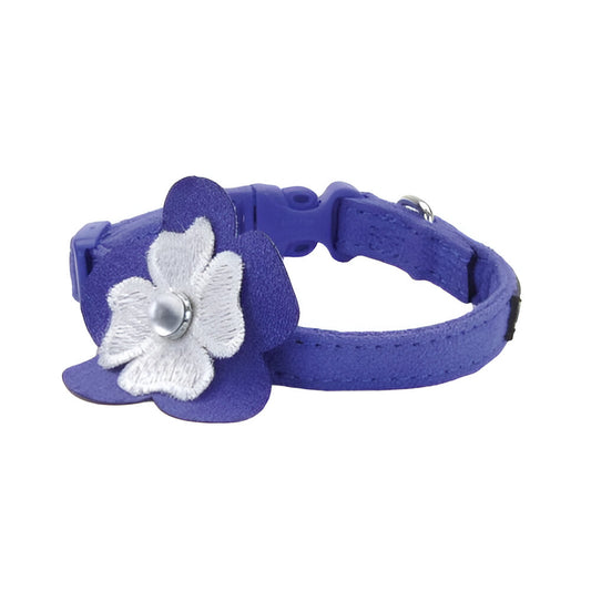 Collar Morado con Flor Blanca