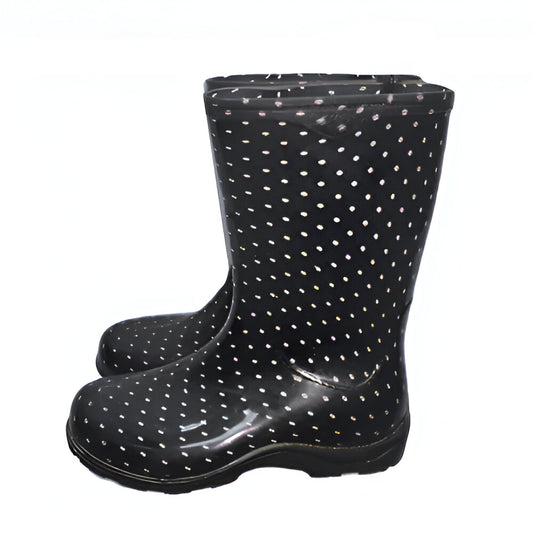Bota Negra Con Escarcha Para Jardin SZ6