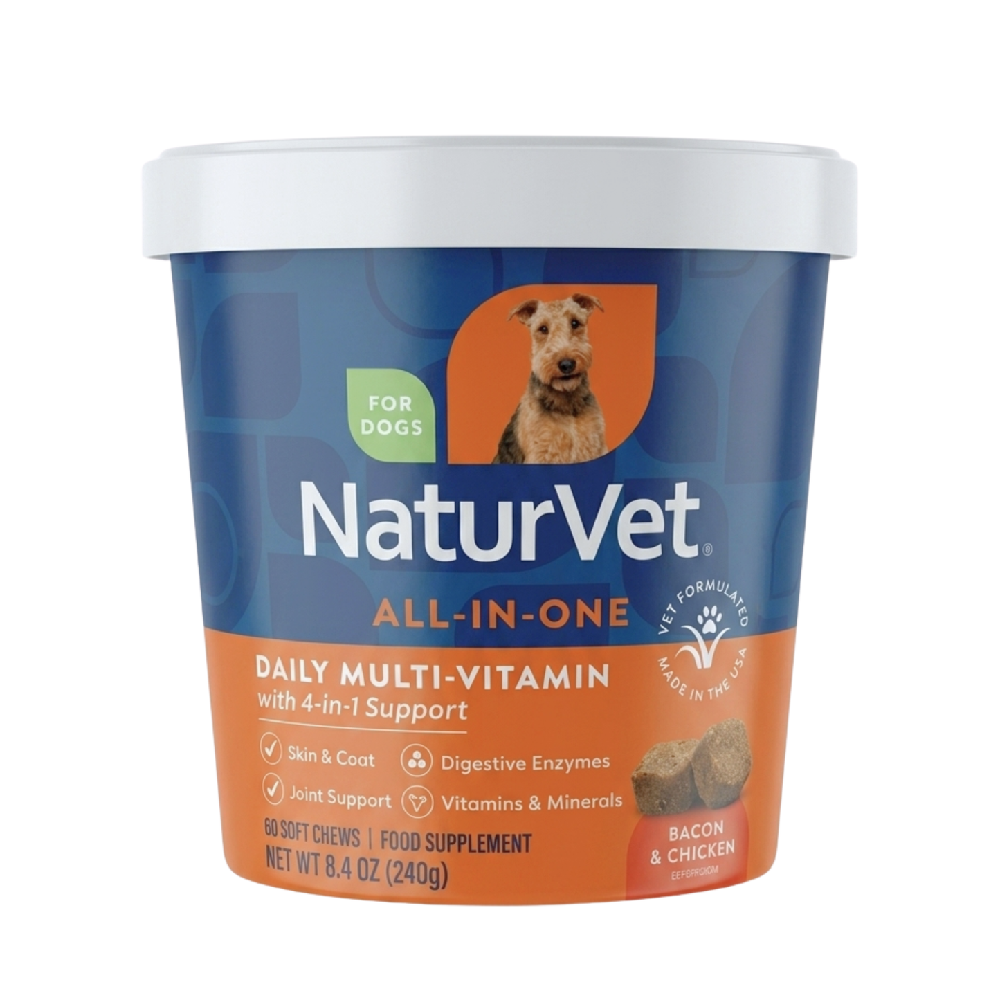 NaturVet Vitaminas Masticables Para Perros 60 Und
