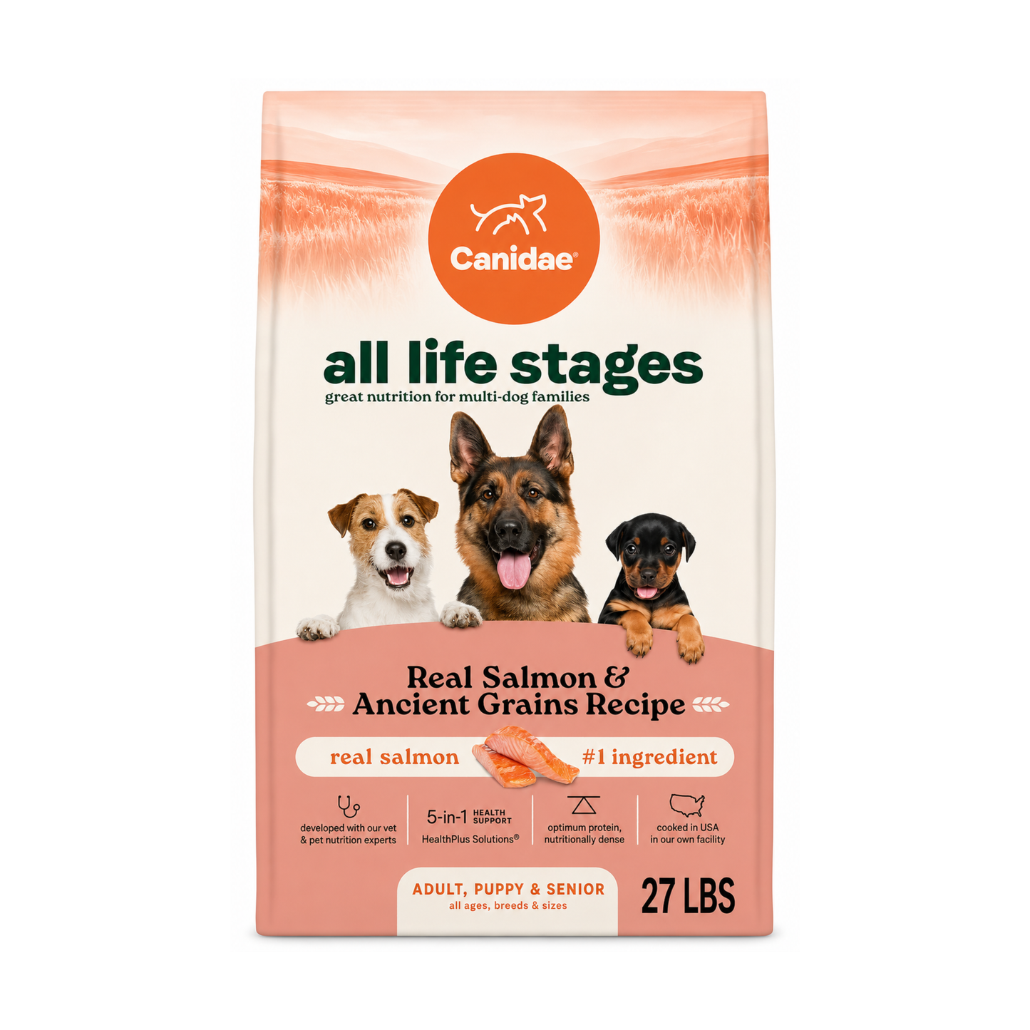 Alimento Canidae Salmón y Granos Para Perros 27LB