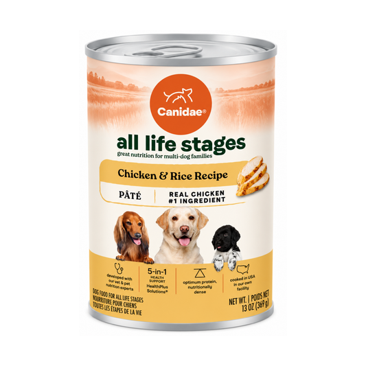 Alimento en Lata Canidae para Perros de Pollo y Arroz 13Oz