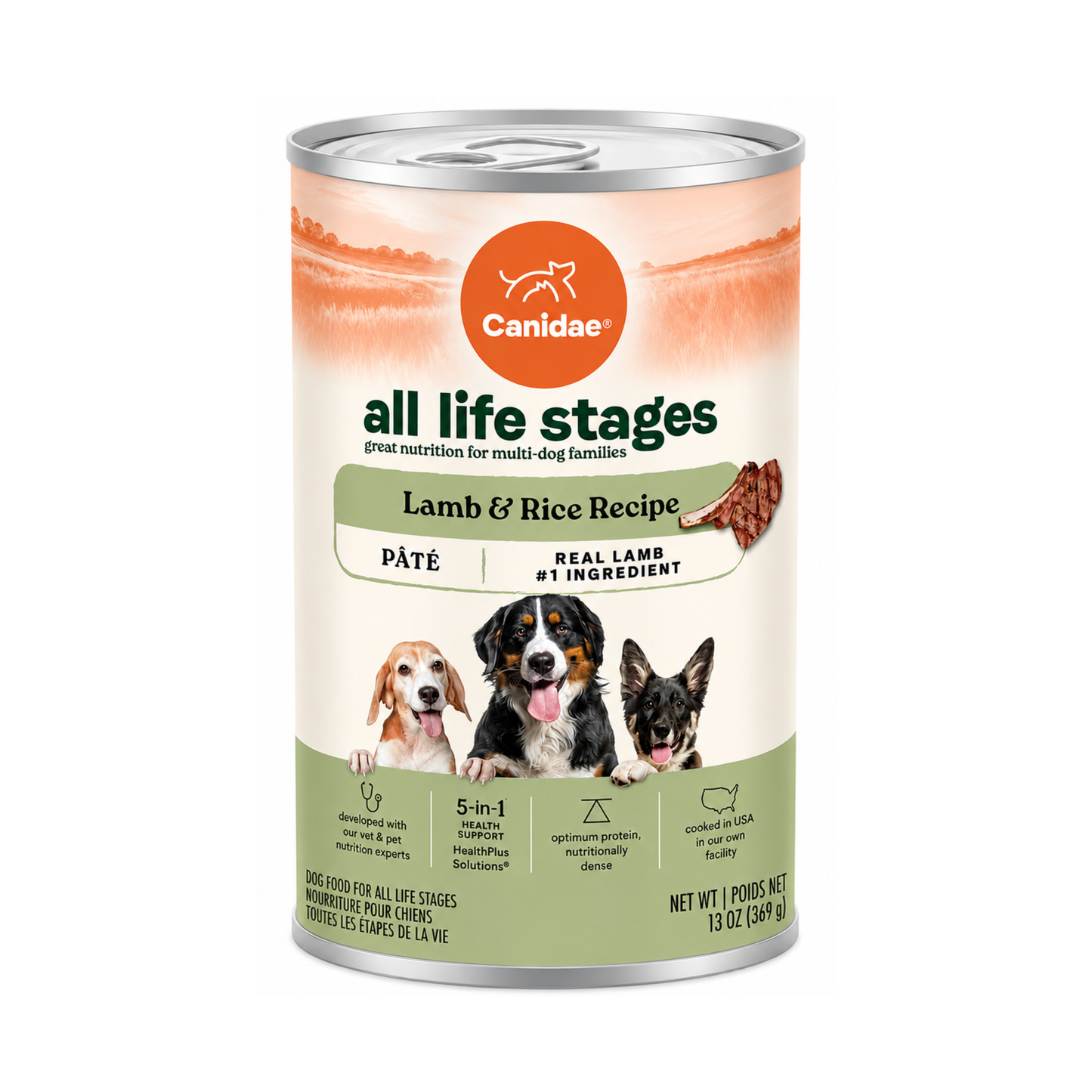 Alimento Canidae en Lata para Perros de Cordero y Arroz 13OZ