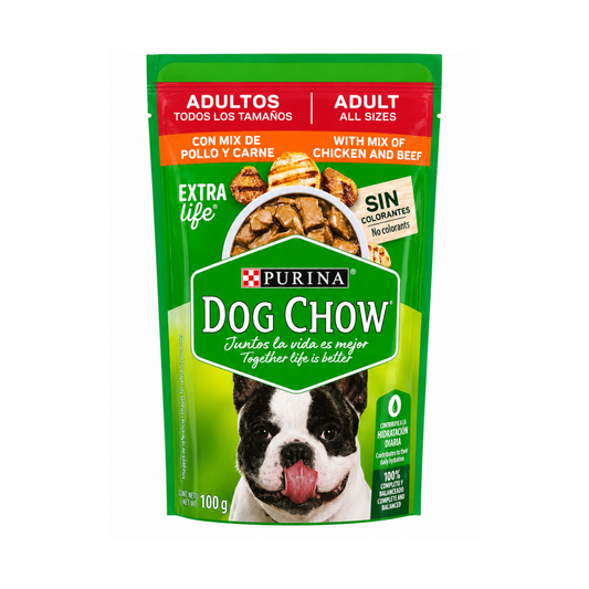 Pouch Dog Chow Adulto Pollo y Carne 100g