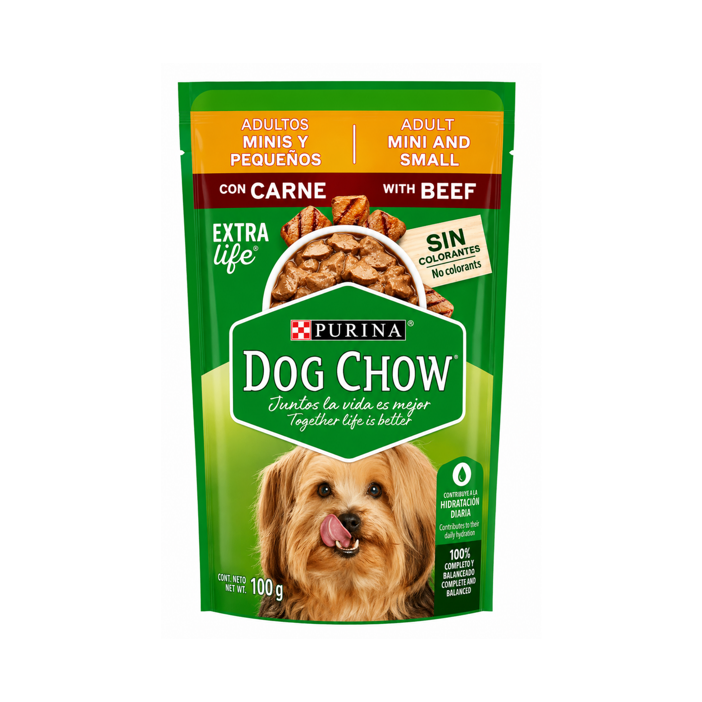 DOG CHOW RAZAS PEQUENAS CARNE POUCH 100G