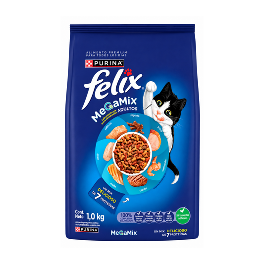 Alimento Felix Mega Mix para Gatos Adultos 1Kg