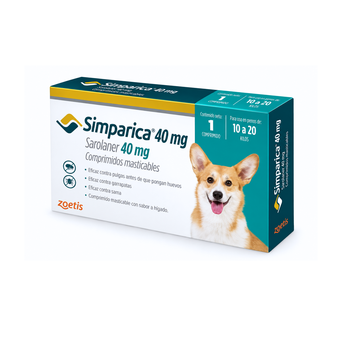 Desparasitante Externo Para Perros Simparica 1 Tableta