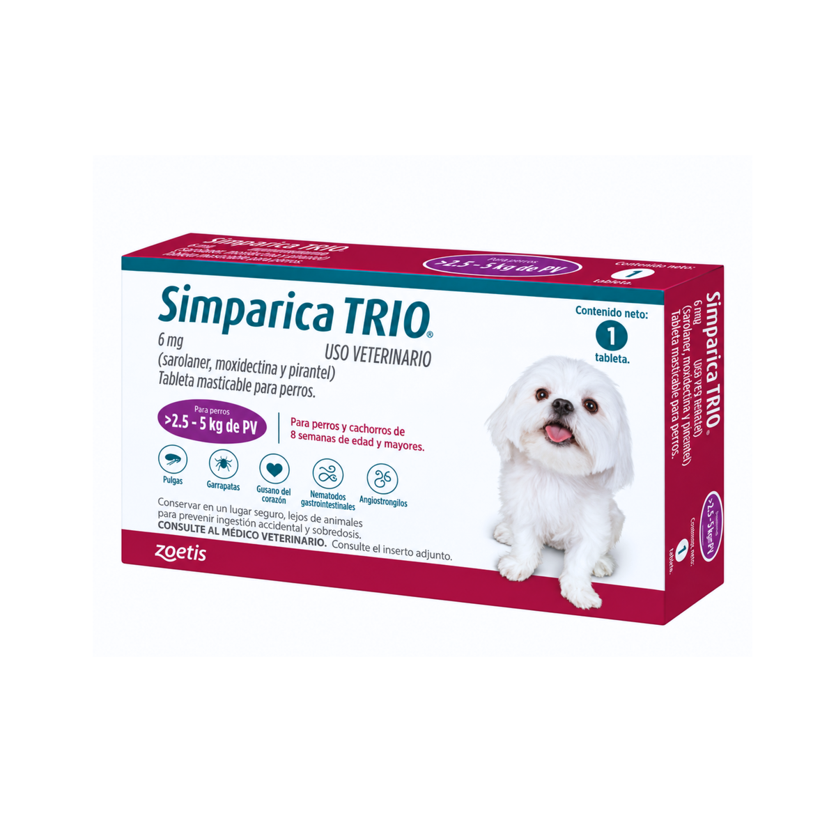 Desparasitante Externo Para Perros Simparica Trio 1 Tableta