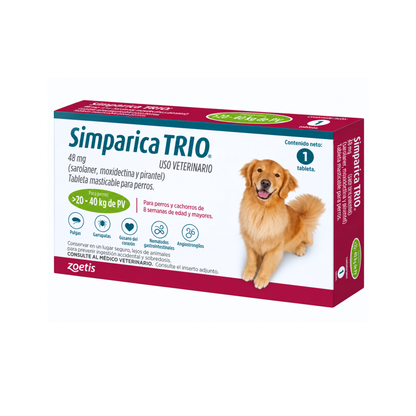 Desparasitante Externo Para Perros Simparica Trio 1 Tableta