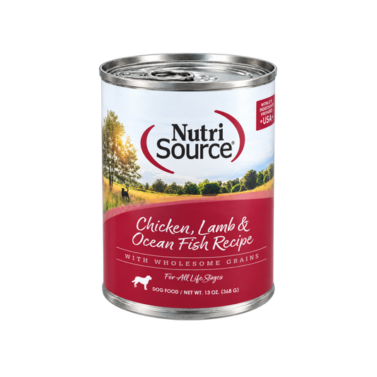 Alimento NutriSource en Lata Perro de Cordero y Pescado 13Oz
